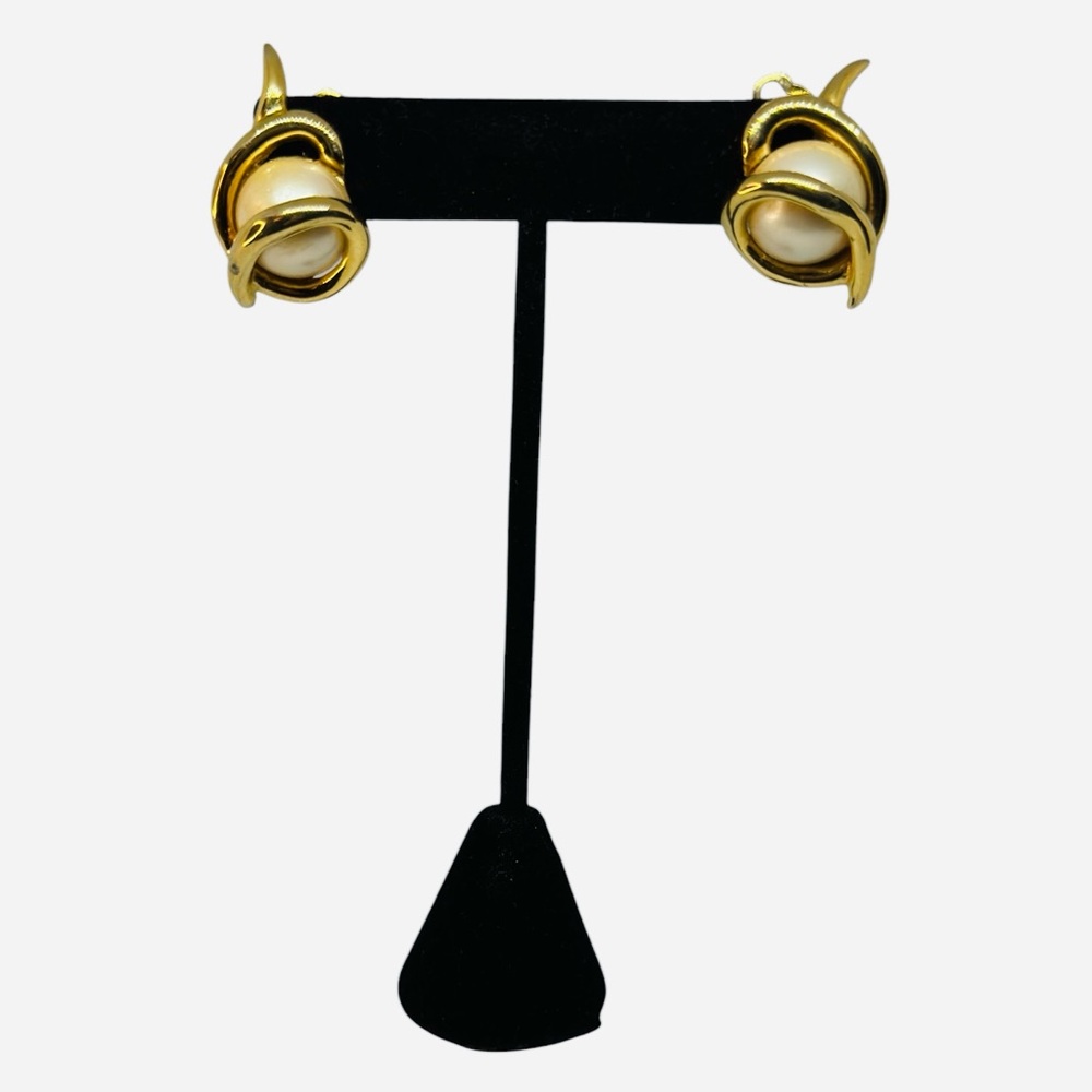 Gold and Cream Earrings